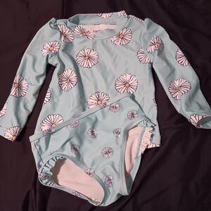 Carter's Aqua Daisy Swimwear Set